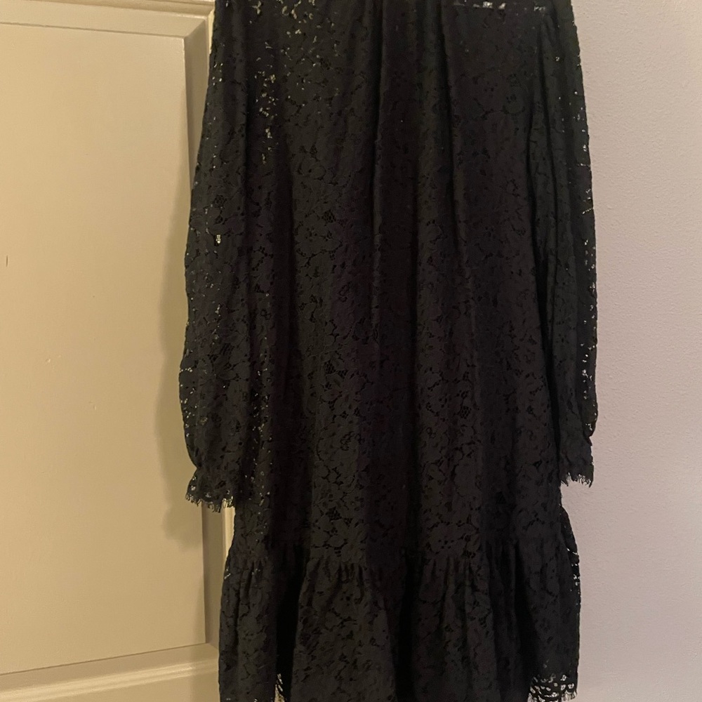 J Crew black lace dress.